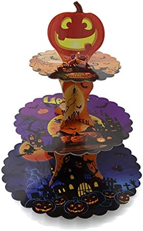 Cadılar bayramı Malzemeleri 3 Katmanlı Cupcake Standı Karton Kek Standı Kulesi 24 Cupcakes Parti Süslemeleri için