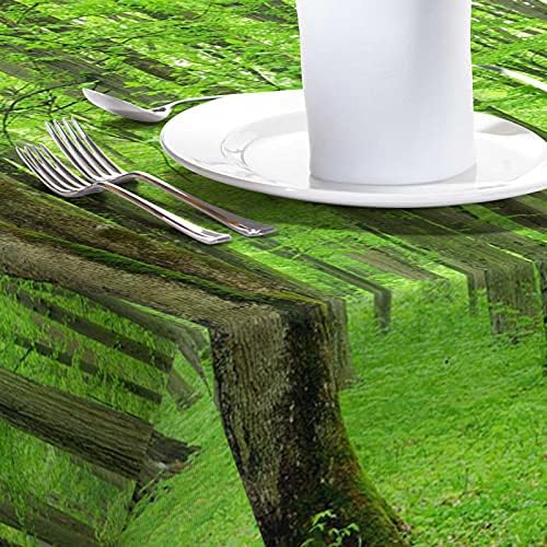 Laibao Dikdörtgen Masa Örtüleri için Mutfak Yemek TabletopForest Pamuk Keten Çiftlik Masa Örtüsü için Tatil Akşam Yemeği Parti/Düğün