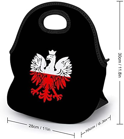 Polonya Bayrağı Lehçe Kartal Kullanımlık Öğle Tote Çanta Taşınabilir Yalıtımlı Soğutucu Kutusu Yemek Çantası fermuarlı çanta