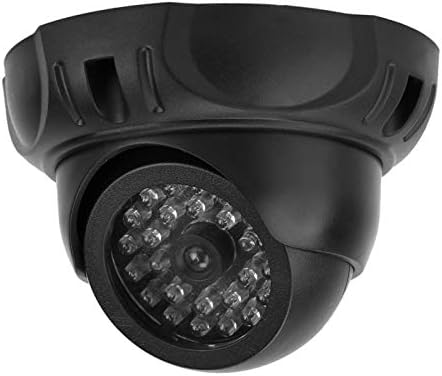 Kukla Kamera Sahte güvenlik kamera Simüle Dome gözetim kamera ile yanıp sönen kırmızı led ışık için açık kapalı (siyah)
