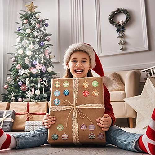 1000 Pcs Noel Süs Rulo Sticker Noel Topu Çıkartmalar Çeşitler Tatil Rulo Sticker Zarf Sızdırmazlık Dekorasyon Etiket için Parti