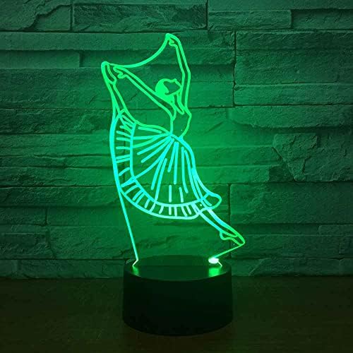 SWTZEQ Çocuklar için LED Gece Lambası, 3D Illusion Lamba Dans kız Dim LED Gece Lambası Başucu Lambası ile 16 Renk Değiştirme,