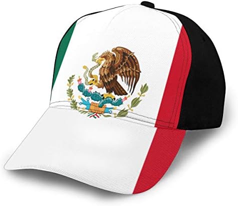 Klasik beyzbol şapkası Meksika Bayrağı Erkek Kadın golf şapkaları Ayarlanabilir Düz Kap Siyah