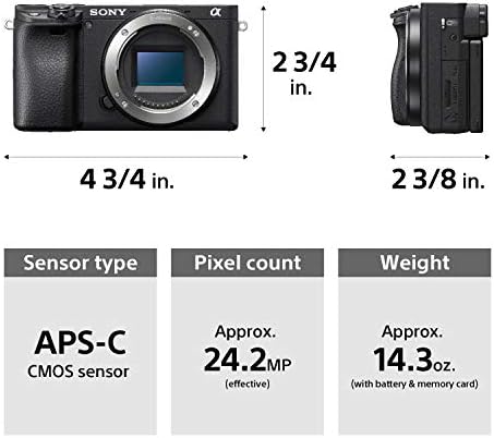 Sony Alpha a6400 Aynasız Fotoğraf Makinesi: Gerçek Zamanlı Göz Otomatik Odaklama, 4K Video, Flip Ekran ve 18-135mm Lensli Kompakt