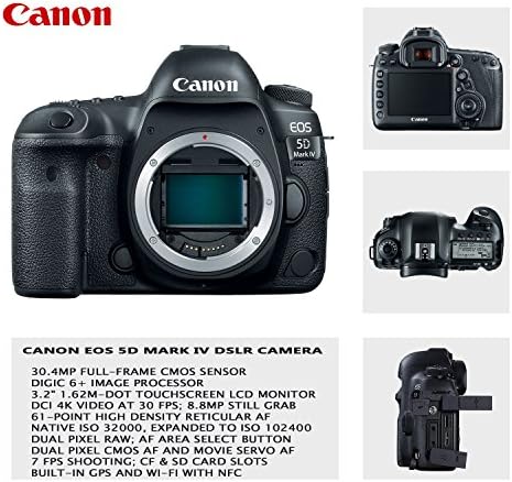 Canon EOS 5d Mark IV DSLR Kamera Premium Video Creator Kiti ile Canon 24-105mm STM Lens + Sony Monitör Serisi Kulaklıklar + Video