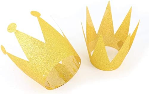 KUPOO Altın Karga Şapkaları, Doğum Günü, Parti ve Evlilik Yıldönümü için 12 adet Altın Doğum Günü Taç Şapkaları