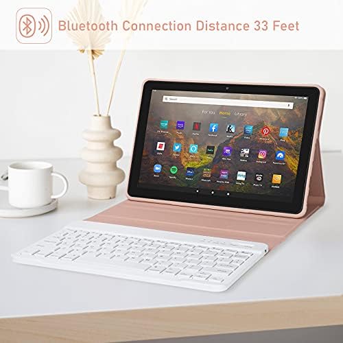 Klavye Kılıf için Tüm Yeni Yangın HD 10 Tablet 10.1 Son Model ve Yangın HD 10 Artı Tablet, 10.1 2021 Yayın, Ayrılabilir Bluetooth