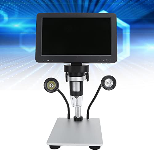 7in LCD dijital mikroskop, DM9 8 LED ışıkları ayarlanabilir parlaklık Video mikroskop 1200X HD USB arayüzü kontrol etmek için