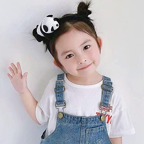 Houchu Tatlı Çocuk Saç Bandı Yıkama Yüz Makyaj 3D Hayvan Kafası Bebek Peluş Saç Giyim Panda Scrunchies Kadın Saç Aksesuarları