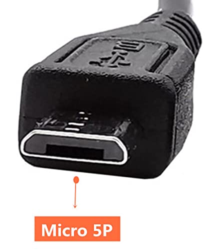 Dafensoy Mikro USB DC Güç Kablosu, 2 ADET DC5.5 x 2.1 mm Kadın Mikro USB Erkek 5 V DC Güç Kaynağı Şarj Kabloları Bağlayıcı için