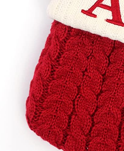 Çorap, yazı baş harfleri kar tanesi desen örgü karikatür çorap bez hediye konteyner dekoratif çanta