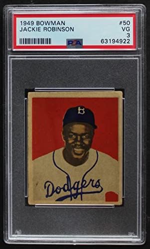 1949 Bowman 50 Jackie Robinson Brooklyn Dodgers (Beyzbol Kartı) PSA PSA 3.00 Dodgers