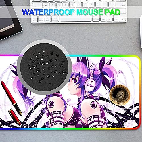 Oyun Mouse pad Anime Kız Mor Oyun Mouse Pad RGB LED Oyun Büyük Su Geçirmez klavye matı Özel Bilgisayar Aksesuarları