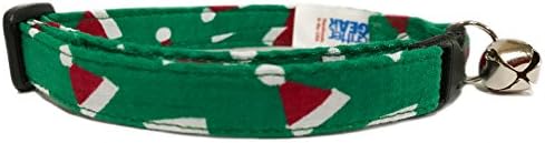 Noel Baba Şapkaları ile Yeşil renkte CritterGear Ayrılıkçı Kedi Tasması (ABD Yapımı)