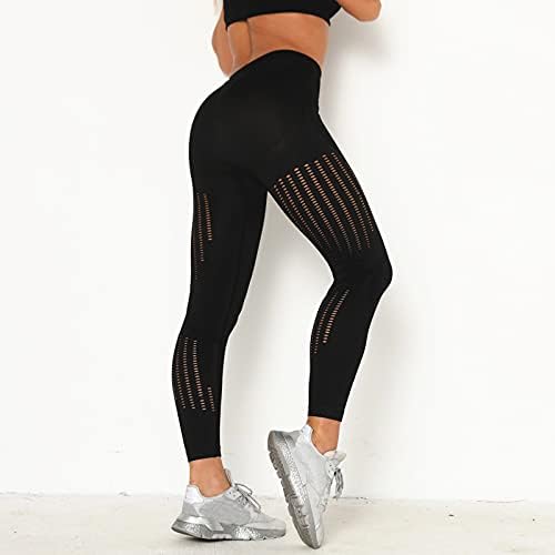 Spor Koşu Pantolon Kadınlar İçin Yüksek Belli Yoga Pantolon Katı Örgü Nefes Atletik Tayt Egzersiz Spor Joggers Pantolon