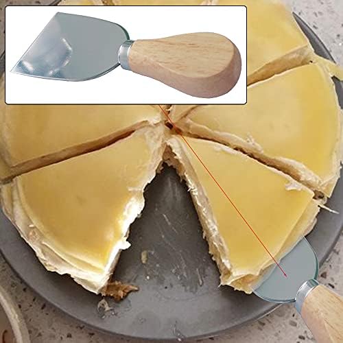4 Parça Ahşap Saplı Peynir Bıçakları, Paslanmaz Çelik Peynir Dilimleme Peynir Kesici, Peynir Bıçağı/Peynir Tıraş/Peynir Çatal