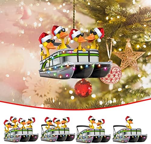 MIS1950s Yaratıcı Demir Ördek Duba Asılı Kolye Komik Parti Tekne Noel Ağacı Süsleme Noel Tatil Parti Dekorasyon için Duba Severler