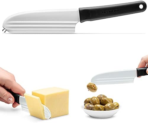 Dreamfarm Knibble Lite / Paslanmaz Çelik Çatallı Yapışmaz Peynir Bıçağı / Siyah