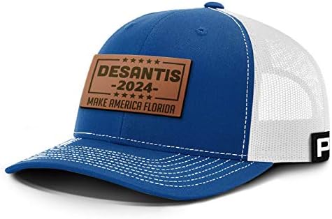 Baskılı Tekmeler Desantis 2024 Geri örgü Şapka Amerika Florida Deri Yama Beyzbol Şapkası Yapmak