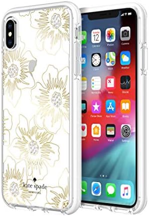 Kate Spade New York Ters Hollyhock iPhone için kılıf Xs Max - Defansif Hardshell ile Beyaz Tampon