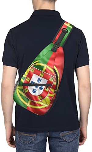 Portekiz bayrağı açık Crossbody omuz çantası Unisex genç yetişkin yürüyüş Sling sırt çantası için