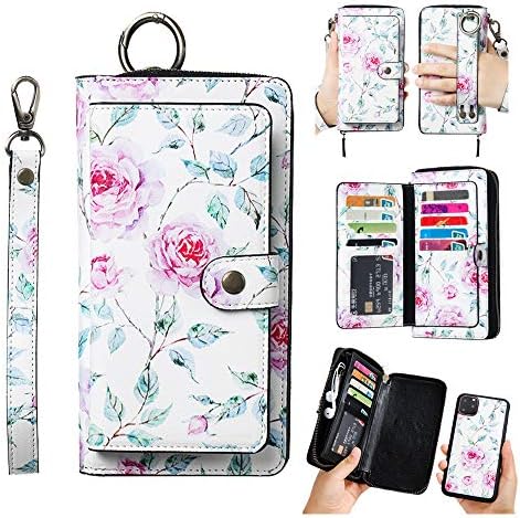 AIFENGCASE Telefon Kılıfı ile Uyumlu iPhone 11 Pro Max, cüzdan Kılıf için Kadın Erkek Kız, Wristlets Debriyaj Fermuar Deri Kılıfı